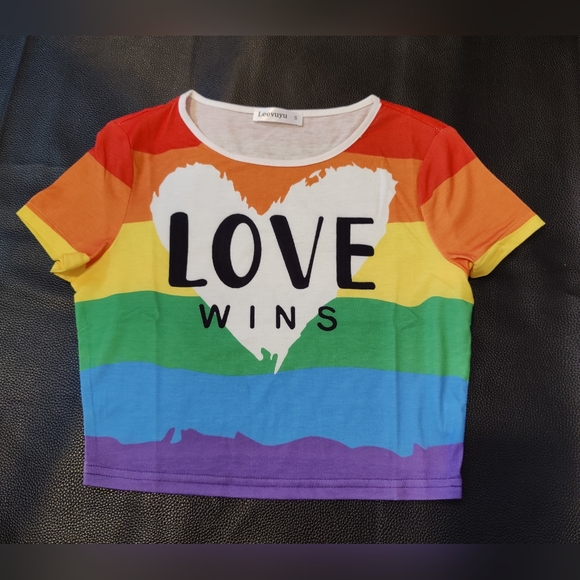 Pride rainbow shirt  Crop Tee Top  Shirt 🌈 - Picture 1 of 8